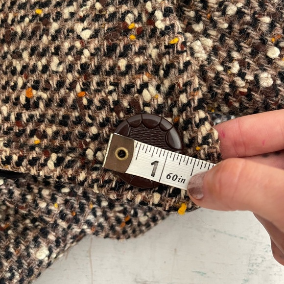 Vintage 50s/ 60s brown wool twill long coat size:S/M - Picture 15 of 15